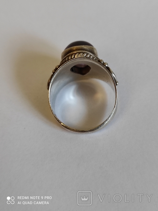 Срібний перстень з натуральним аметистом, фото №4