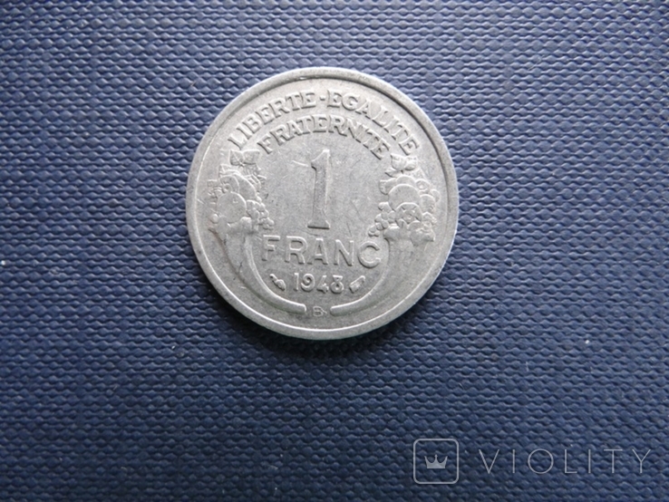 Франция 1 франк 1948, фото №3
