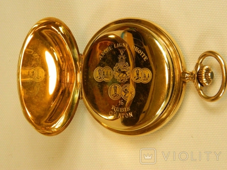 Золотые карманные часы с шатленом, фото №5