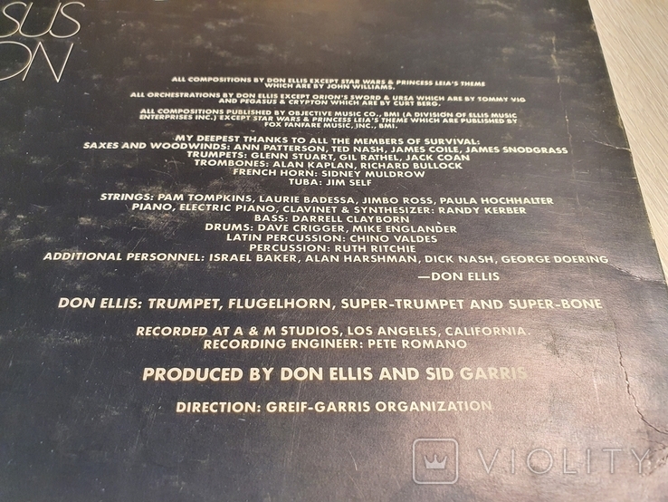 Раритетная виниловая пластинка STAR WARS Звёздные войны Don Ellis Atlantic Recording, фото №8