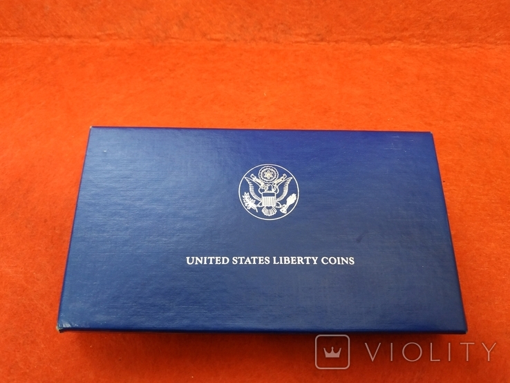 США 1 и1/2 1986 набор ПРУФ серебро Статуя Свободы BOX сертификат, фото №3