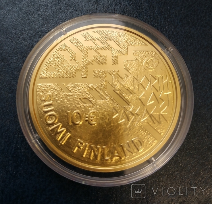 Финляндия 10 евро 2007 Норденшельд Адольф Эрик UNC серебро-позолота, фото №3