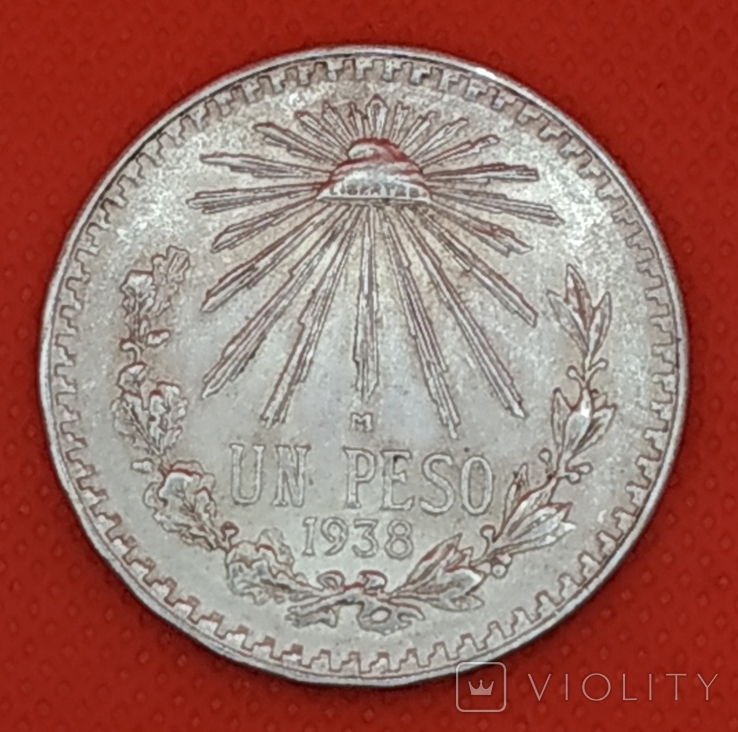 Мексика 1 песо 1938 серебро