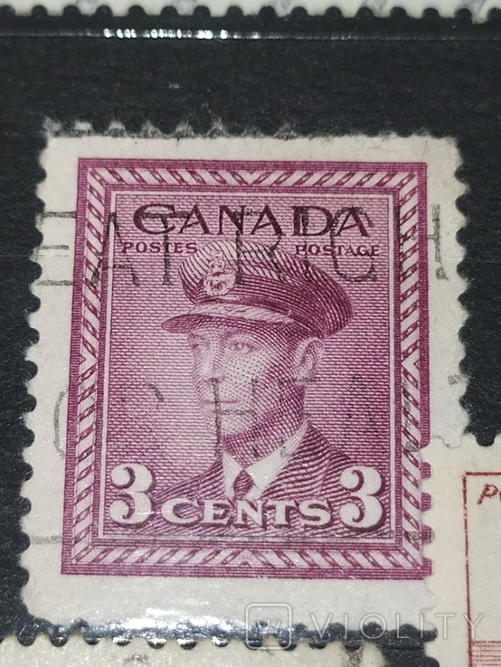 Timbre Poste Canada 3 cents George VI 1942