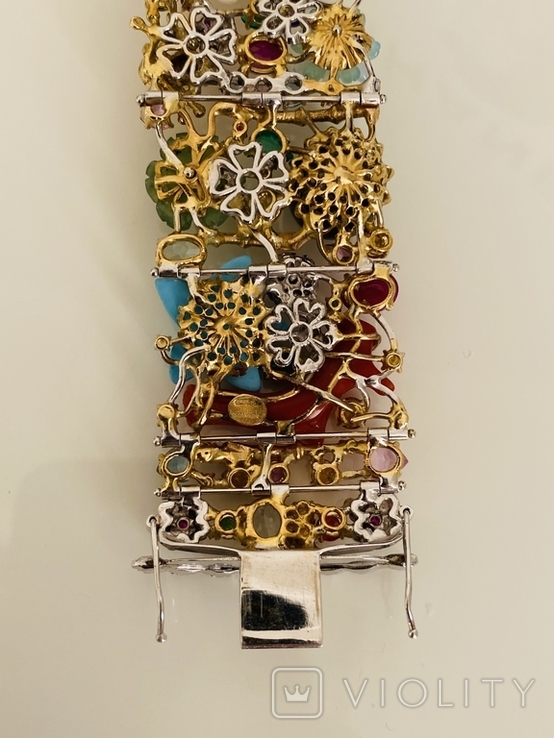 SANTAGOSTINO браслет с бриллиантами, сапфирами, рубинами и изумрудами, фото №12