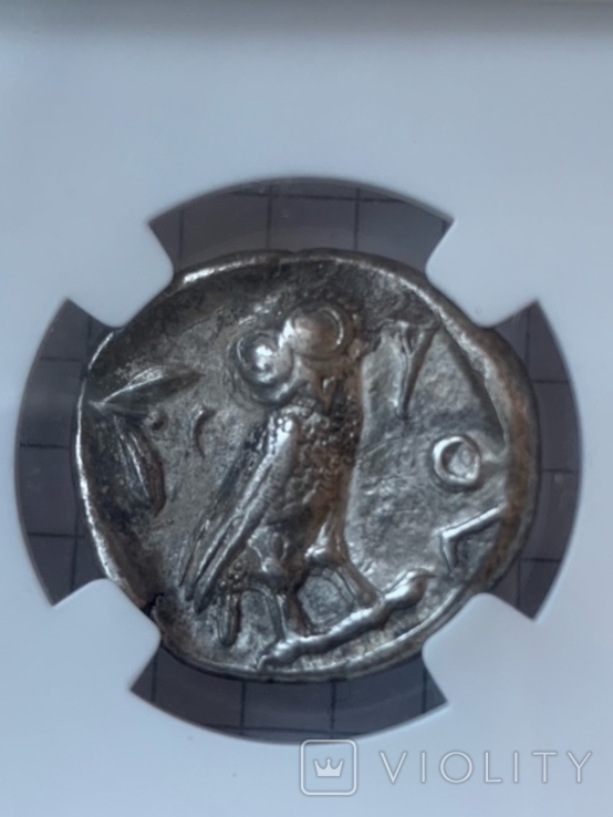 Греция, Афинская тетрадрахма 440-400 до н.э. верифицирована NGC XF, фото №3