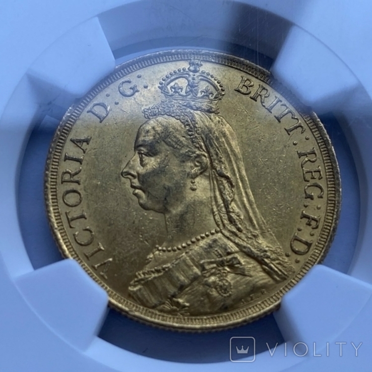 2 фунта 1887 г. Великобритания (MS60) NGC, фото №4