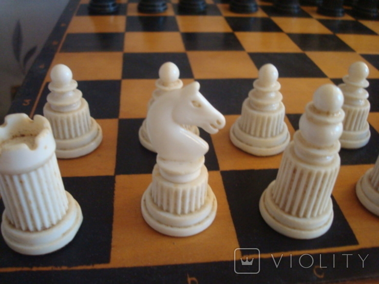 Старые шахматы с утяжелителем пластик, фото №4
