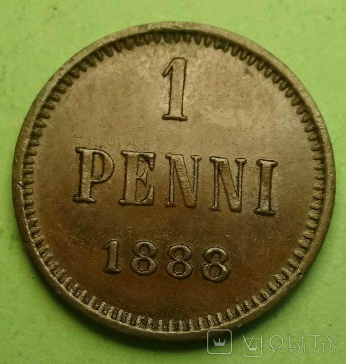 1 пенни, для Финляндии, 1888 год, россия., фото №2