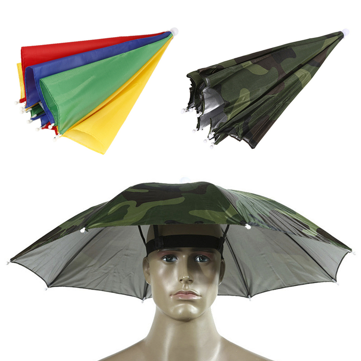 Механический зонт-шапка на голову от дождя и солнца, фото №2