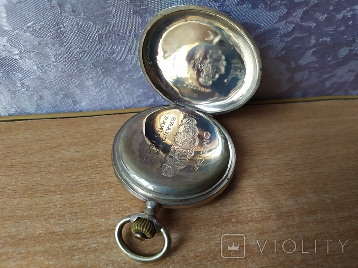 Швейцарський срібний кишеньковий Годинник Омега Omega, фото №10