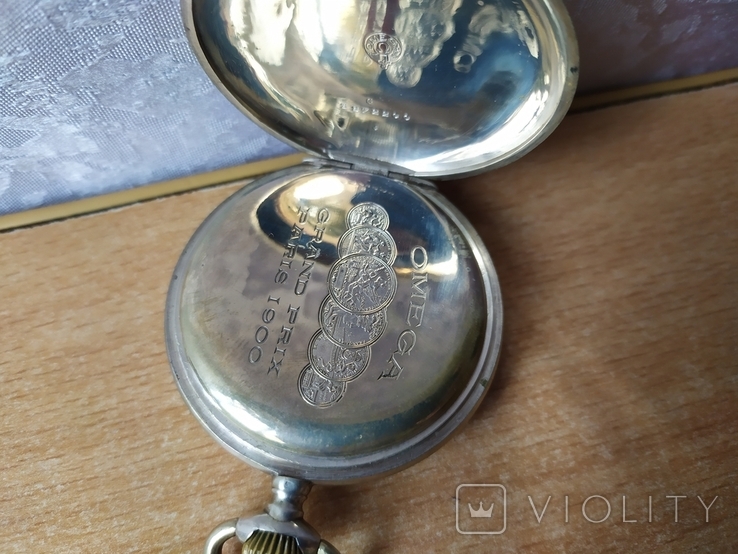 Швейцарський срібний кишеньковий Годинник Омега Omega, фото №11