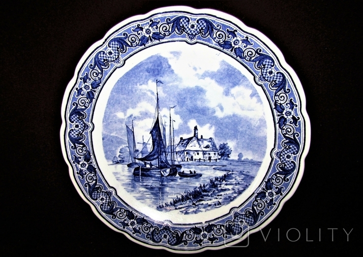 Большое панно настенная тарелка 31 см. Делфт Delft Голландия, фото №2