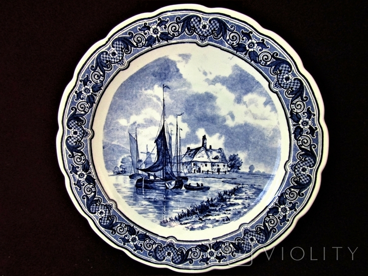 Большое панно настенная тарелка 31 см. Делфт Delft Голландия, фото №3