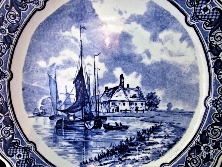 Большое панно настенная тарелка 31 см. Делфт Delft Голландия, фото №4