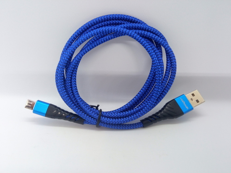 Кабель Vothoon micro USB 2,0A Синий 1,5 метра (№1\1), фото №2