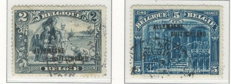 077а Германия, бельгийская оккупация 1919 №№12-13 (75 евро)