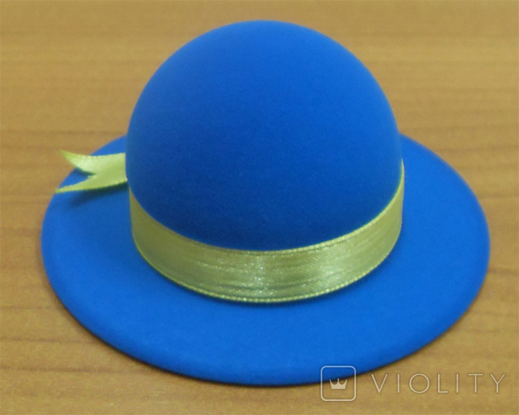 Футляр шляпка кольцо/серьги, голубая