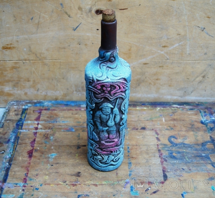 Бутылка керамическая.35 см., фото №4
