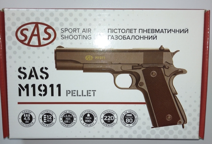 Пистолет SAS M1911 pellet, photo number 5