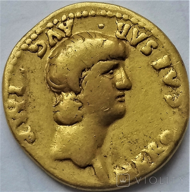 Ауреус Нерона, ранній, Римська імперія, 54-68 рр., золото, фото №2