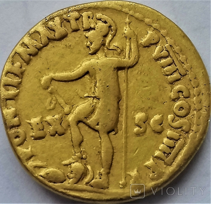 Ауреус Нерона, ранній, Римська імперія, 54-68 рр., золото, фото №3