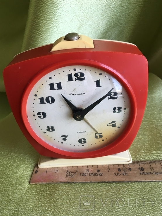 Часы будильник Янтарь 4 камня пр-ва СССР на ходу, фото №10