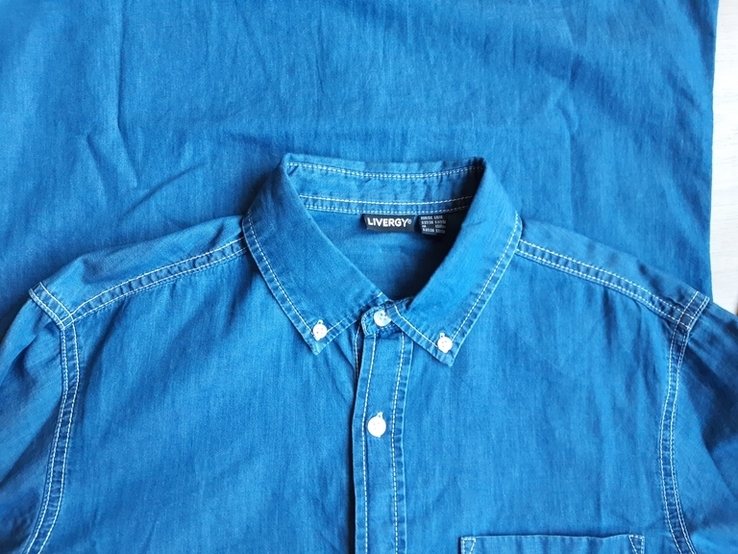 Cтильная джинсовая рубашка, германия,р.s., фото №7