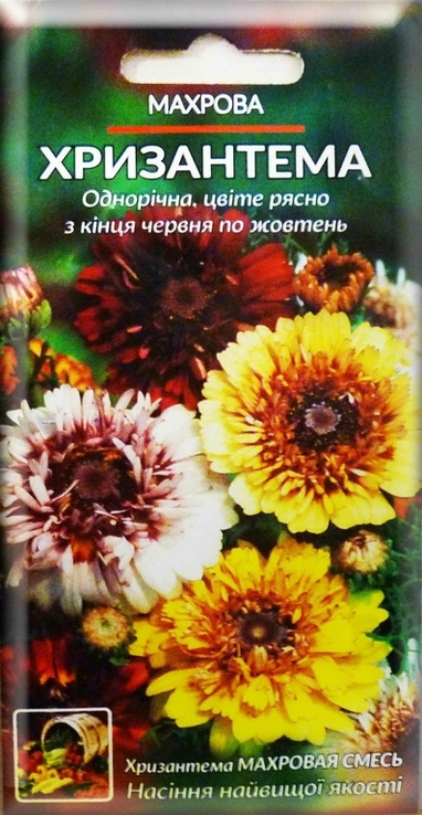 Насіння квіти Хризантема махрова суміш 0,2 г 200470, numer zdjęcia 2