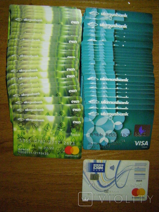 Пластиковые банковские карты 155 шт., фото №6