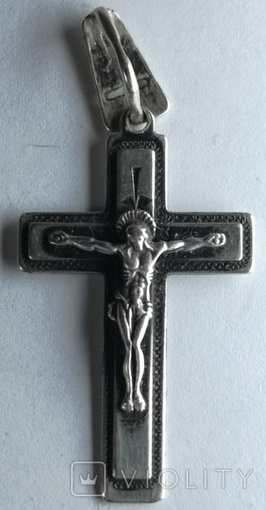 Крестик нательный серебро 925, фото №2