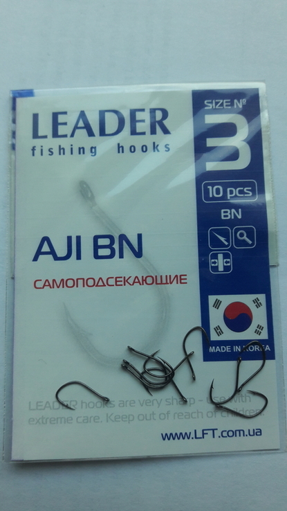 Крючки Leader AJI BN #3 (№100).