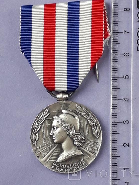 Почётная Медаль Железных Дорог, Франция, 1960-е - третий вариант медали