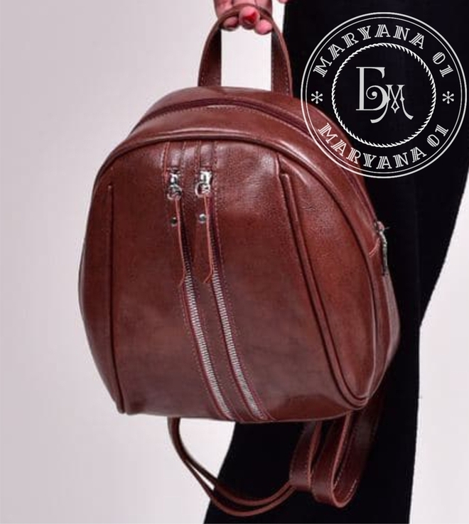 Модный женский рюкзак коричневый / brown, фото №4
