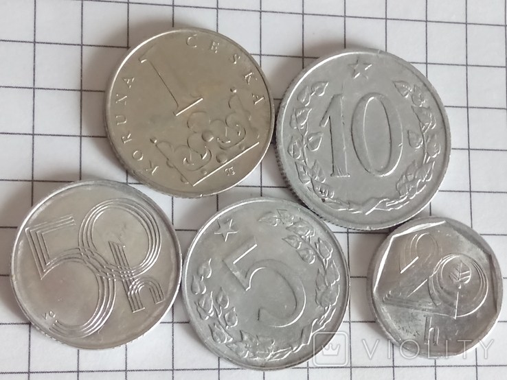Набор монет 5шт .Чехословакия.