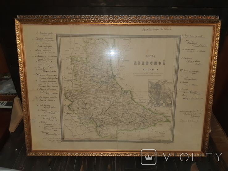19 век - Карта Киевской губернии 75х55 см., фото №2