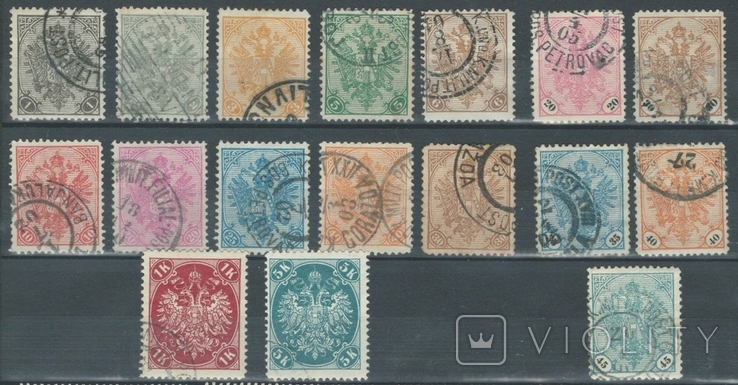 Бщ11 Австро-Венгрия / Босния 1900-1901 №№ 10-19, 21 и 23-28 (серия без 2 марок, 57 евро)