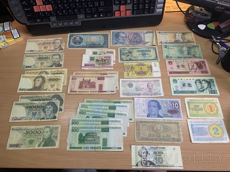 Банкноты разных стран. 30шт от 1980х до 2000х годов