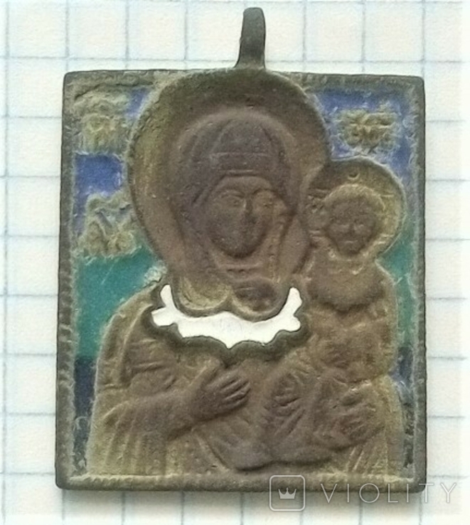 Іконка "Богородиця Смоленська" в рідній емалі 18 століття