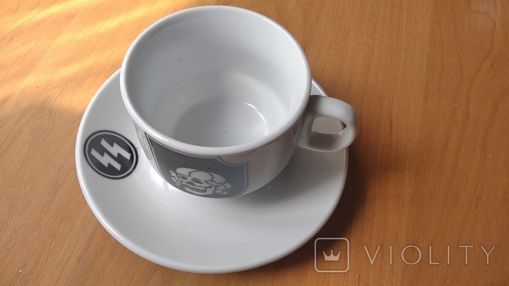 Кофейная пара, чашка+блюдце.Копия 3 рейх die Waffen-SS. мертвая голова, фото №5