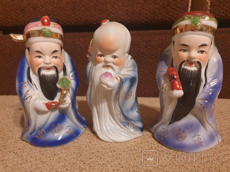 Фарфоровые статуэтки Три мудреца Сан-Синь, фото №2