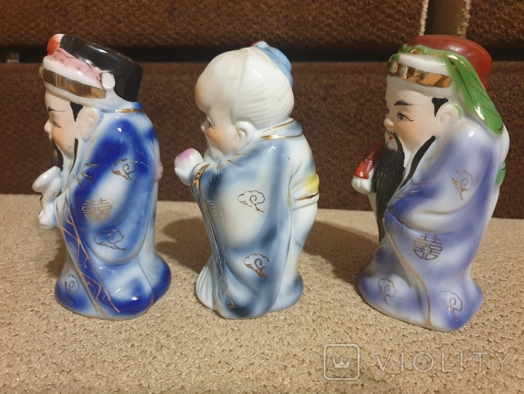 Фарфоровые статуэтки Три мудреца Сан-Синь, фото №4