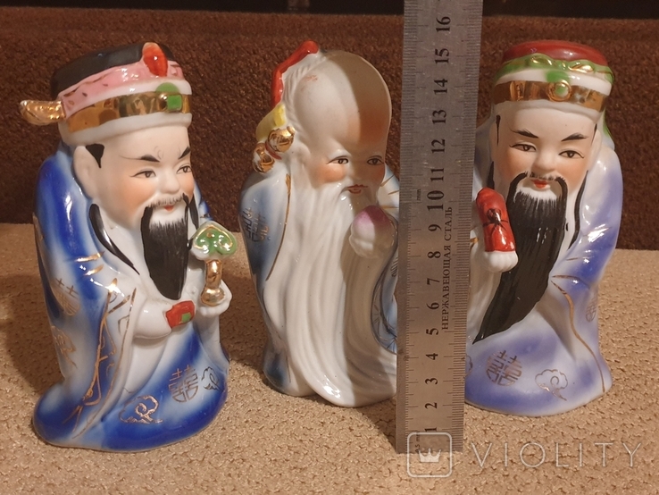 Фарфоровые статуэтки Три мудреца Сан-Синь, фото №6