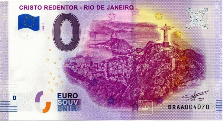 Brasil 0 евро 2019-1 CRISTO REDENTOR - RIO DE JANEIRO, фото №2