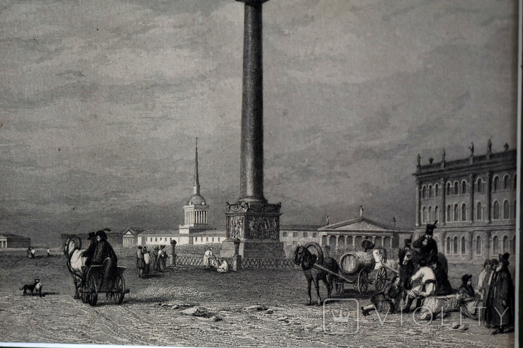 Гравюра по стали 19 век Петербург Рама дерево гипс, фото №7