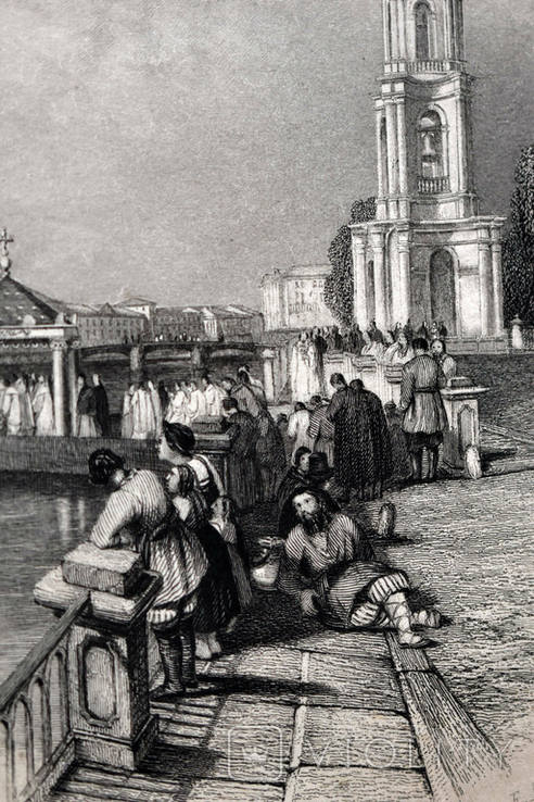 Гравюра по стали (меди)19 век Москва Рама, фото №5