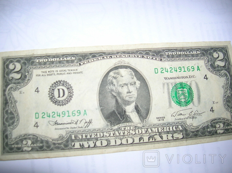 2 доллара США 1976 года, фото №2