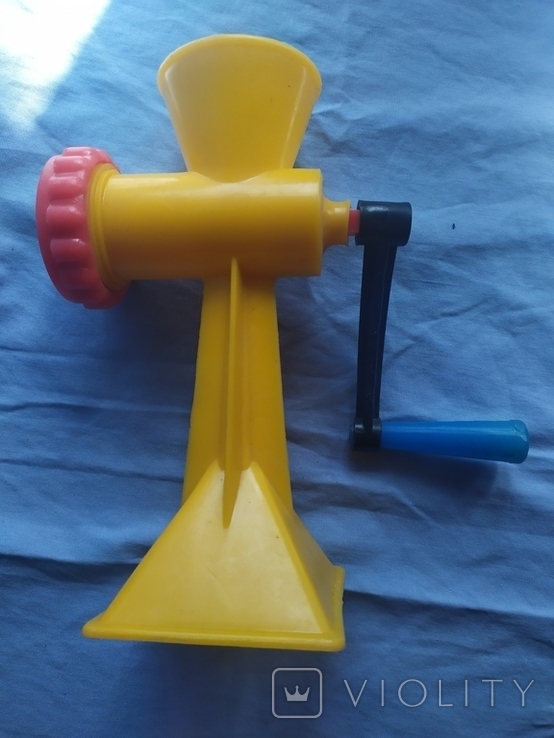 Игрушка детская мясорубка пластик жёлтый клеймо Днепропетровск, фото №5
