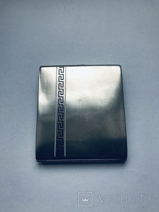 Портсигар серебряный 100x85 мм. 165 гр. с эмалью., фото №3