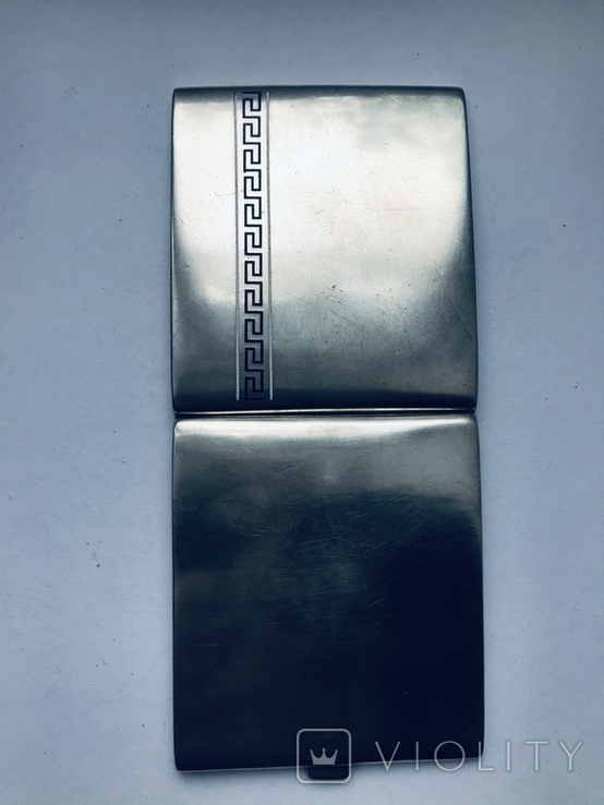 Портсигар серебряный 100x85 мм. 165 гр. с эмалью., фото №6